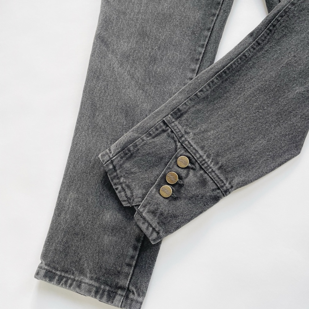 Vintage Chic Button Cuff Denim - image 1
